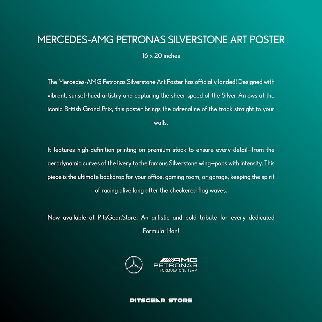 Mercedes AMG Petronas F1 Team – British Grand Prix Art Poster (2024)