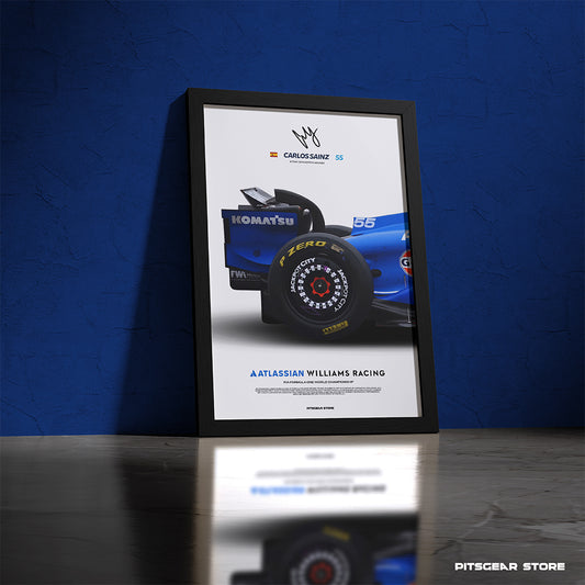 Atlassian Williams Formula One Team × Carlos Sainz (#55) — Legacy Wall Artwork (Williams FW47)