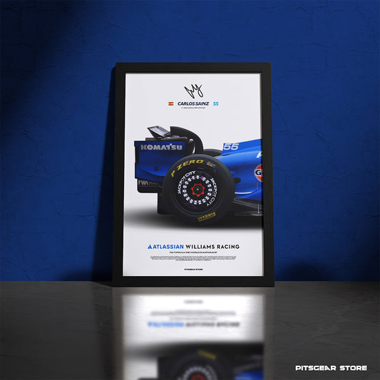 Atlassian Williams Formula One Team × Carlos Sainz (#55) — Legacy Wall Artwork (Williams FW47)
