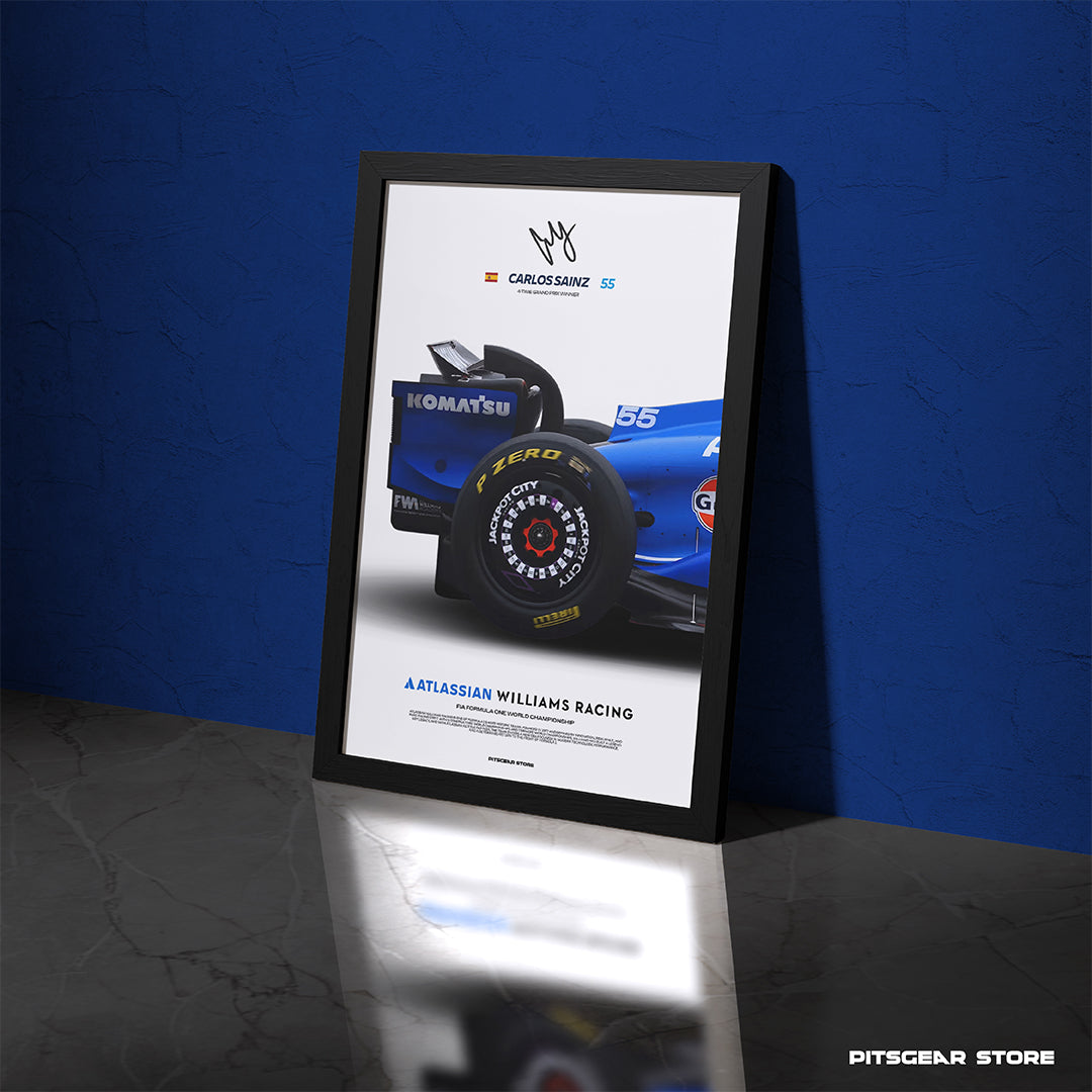 Atlassian Williams Formula One Team × Carlos Sainz (#55) — Legacy Wall Artwork (Williams FW47)