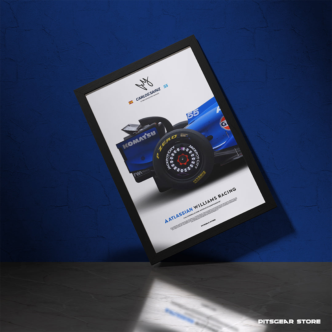Atlassian Williams Formula One Team × Carlos Sainz (#55) — Legacy Wall Artwork (Williams FW47)