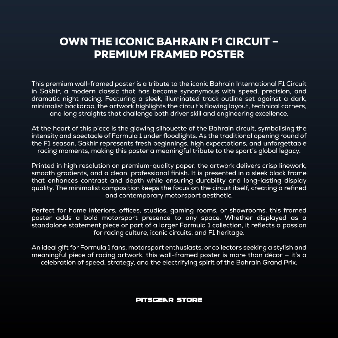Bahrain - Sakhir International F1 Circuit Wall Poster