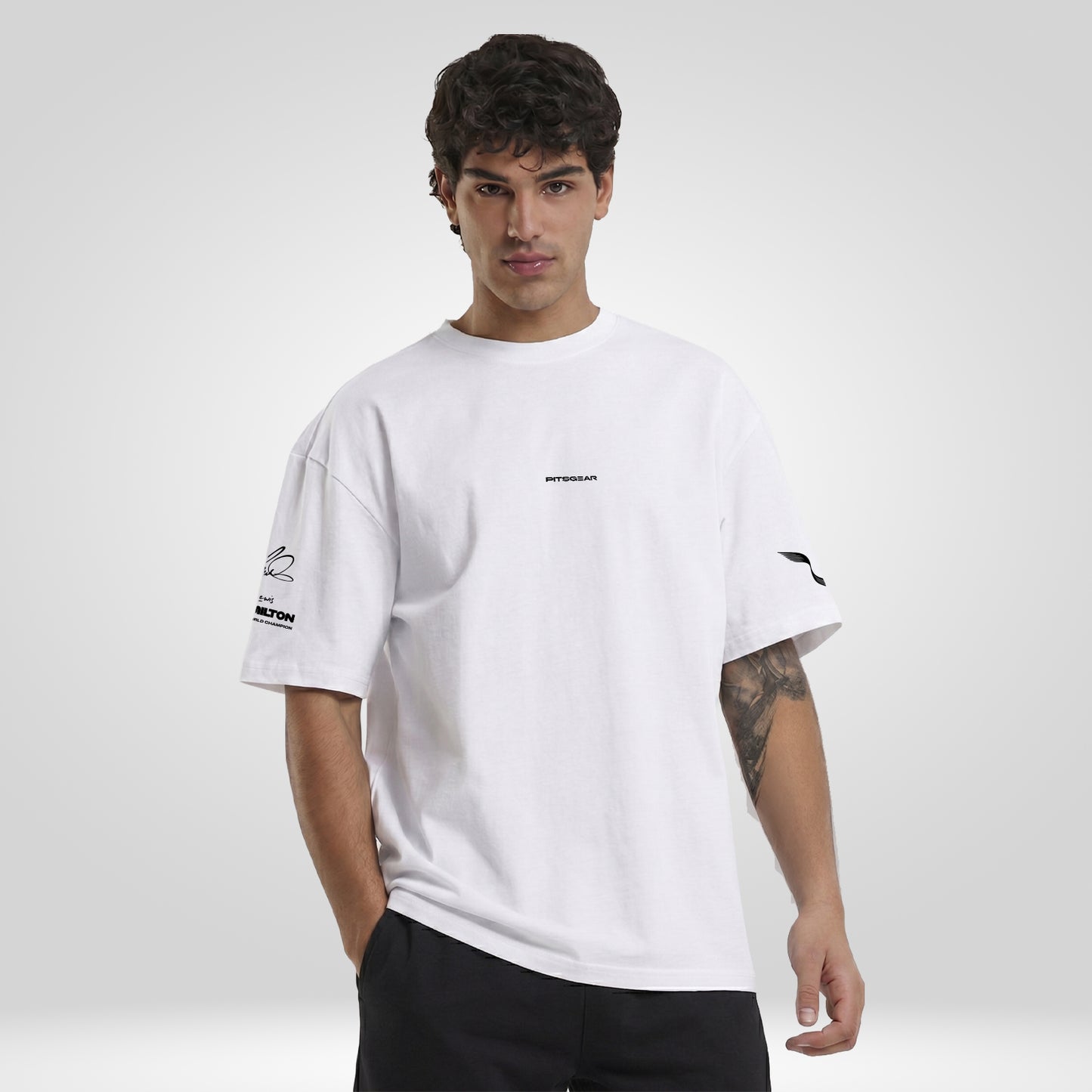 Lewis Hamilton 44 Inspired Oversized Fan T-Shirt (Scuderia Ferrari HP F1 Team)