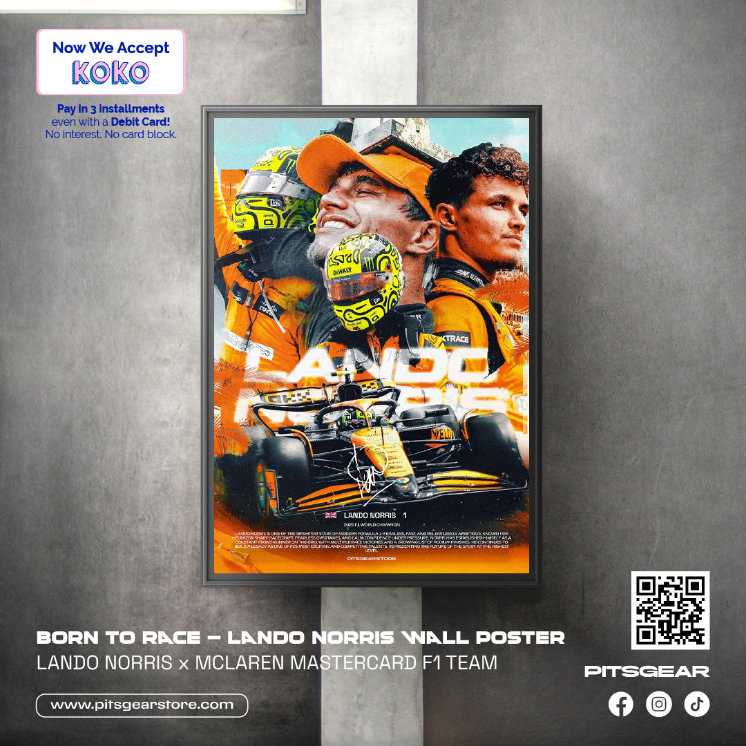 Lando Norris Formula 1 Racing Wall Poster | Premium Racing Wall Art