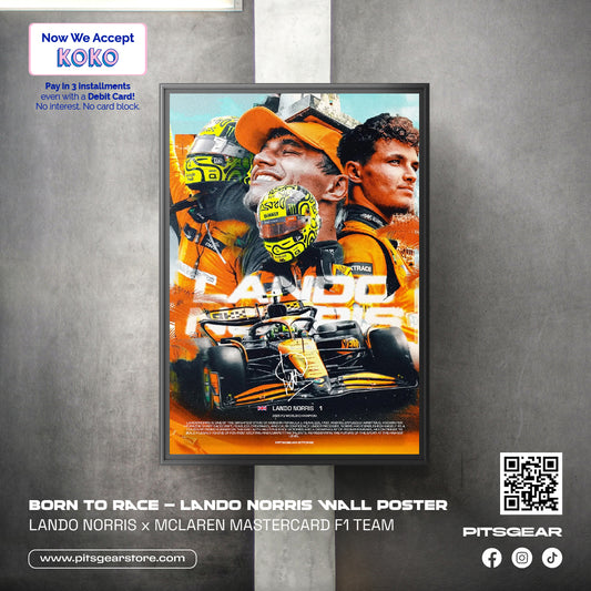 Lando Norris Formula 1 Racing Wall Poster | Premium Racing Wall Art