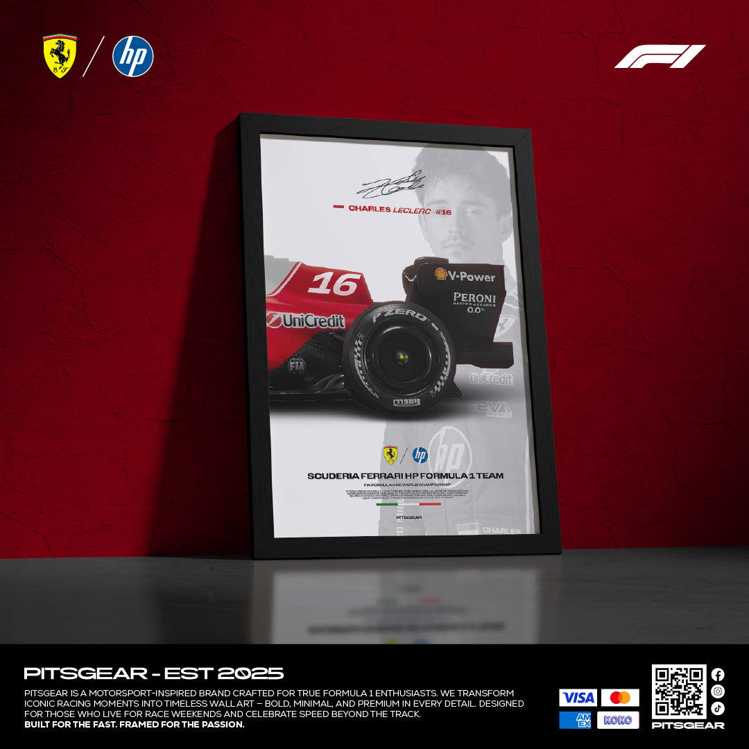 Scuderia Ferrari HP F1 Team (SF26) × Charles Leclerc 16 - Wall Artwork 2026
