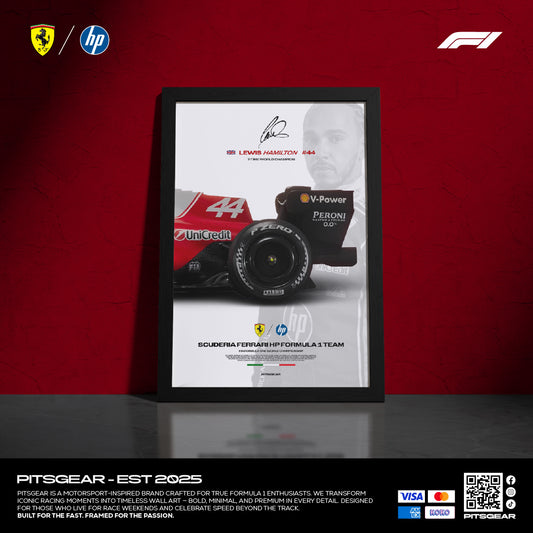 Scuderia Ferrari HP F1 Team (SF26) × Lewis Hamilton 44 - Wall Artwork 2026