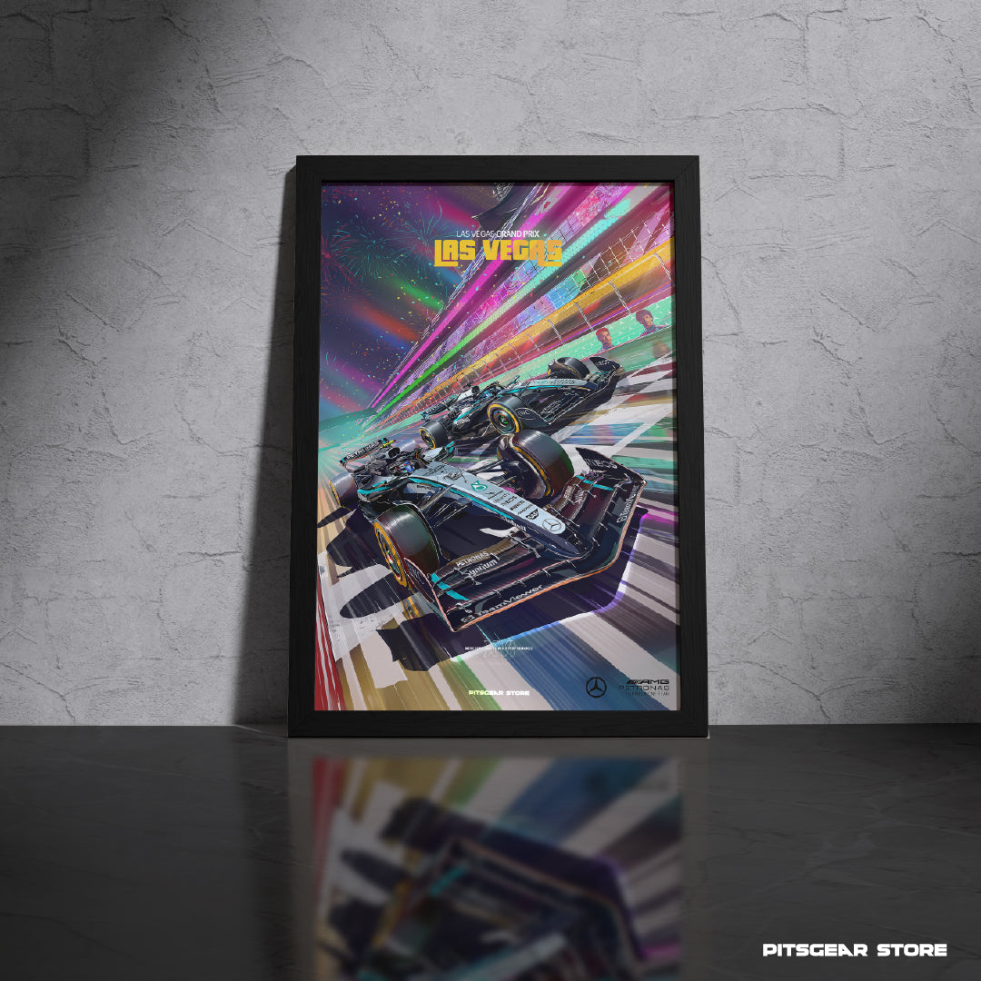 Las Vegas Lights × Mercedes-AMG Petronas Formula One Team (W16) — Premium Wall Poster