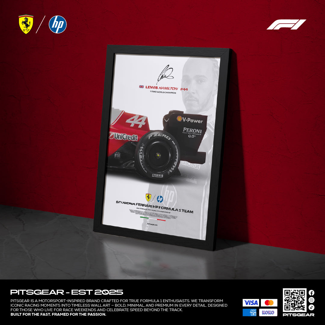 Scuderia Ferrari HP F1 Team (SF26) × Lewis Hamilton 44 - Wall Artwork 2026