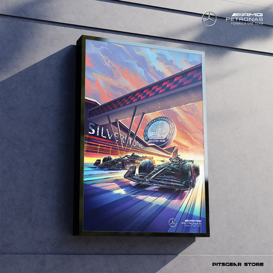 Mercedes AMG Petronas F1 Team – British Grand Prix Art Poster (2024)
