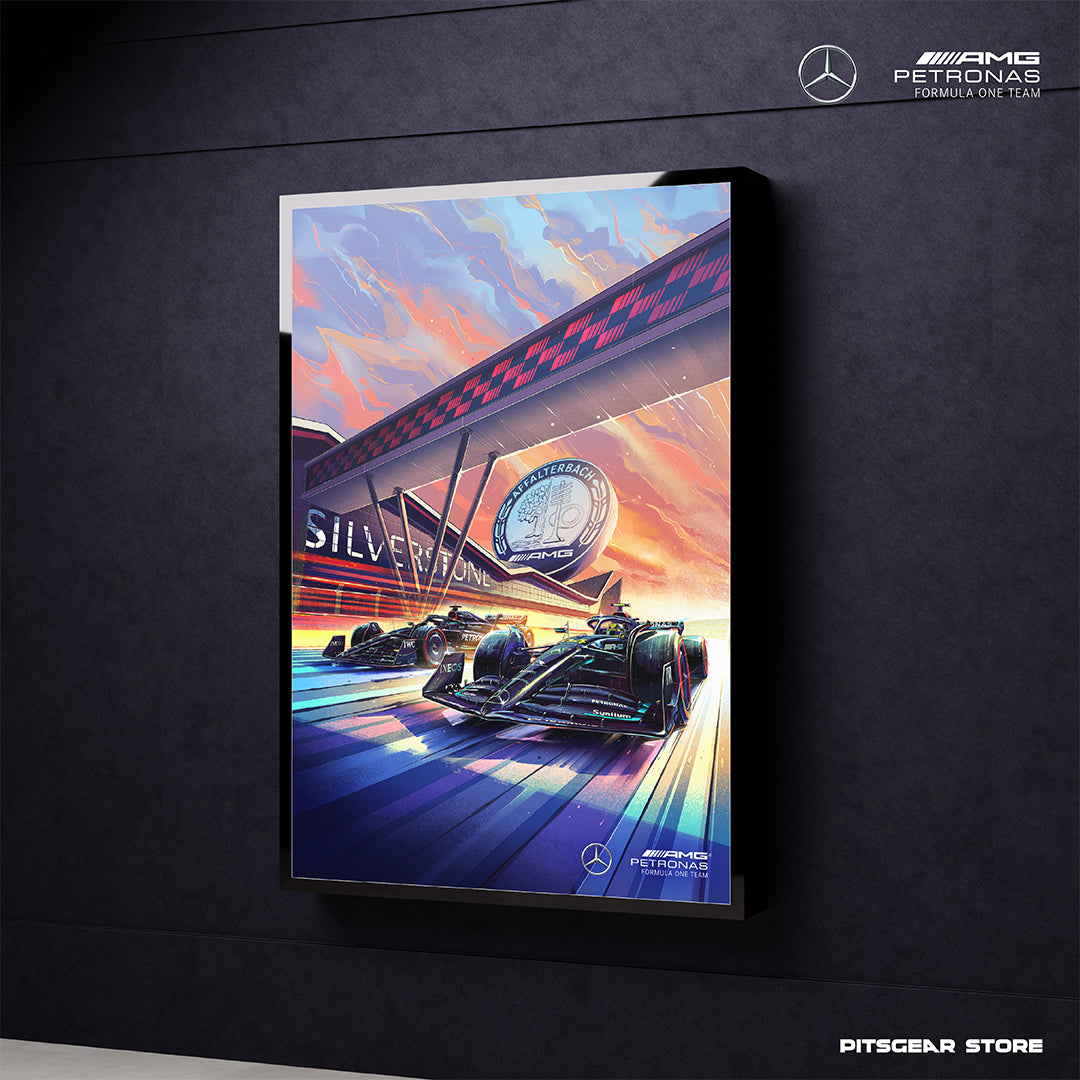 Mercedes AMG Petronas F1 Team – British Grand Prix Art Poster (2024)