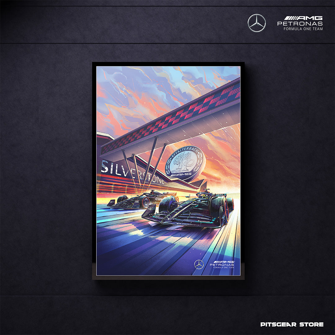 Mercedes AMG Petronas F1 Team – British Grand Prix Art Poster (2024)