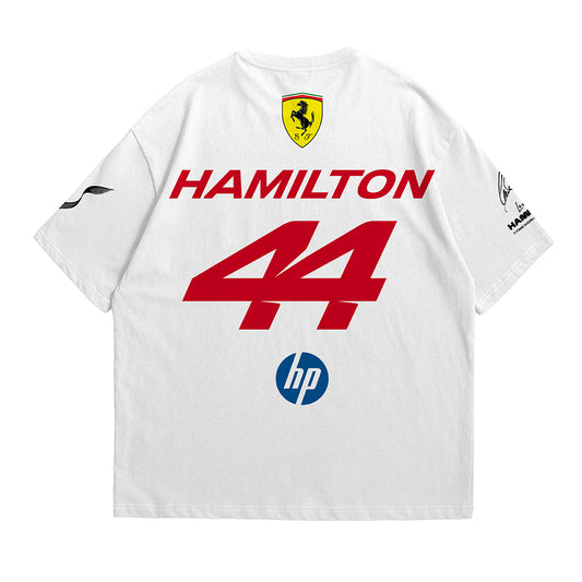 Lewis Hamilton 44 Inspired Oversized Fan T-Shirt (Scuderia Ferrari HP F1 Team)