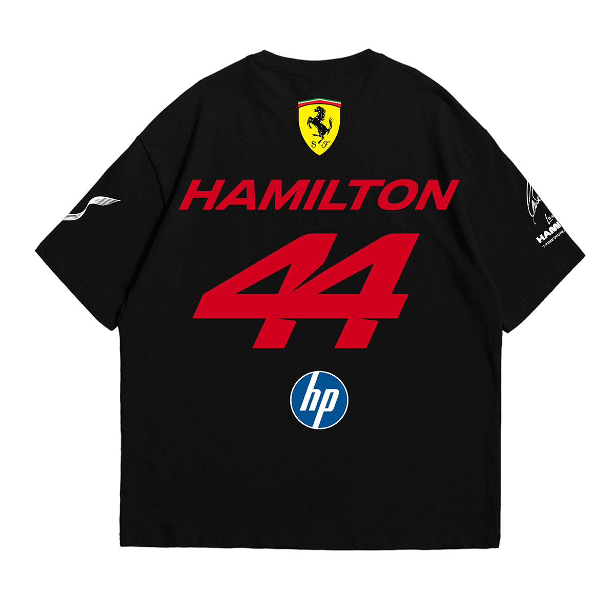Lewis Hamilton 44 Inspired Oversized Fan T-Shirt (Scuderia Ferrari HP F1 Team)