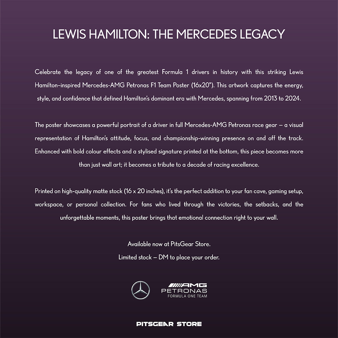 The Heart of the Silver Arrows Era — Lewis Hamilton Tribute Poster