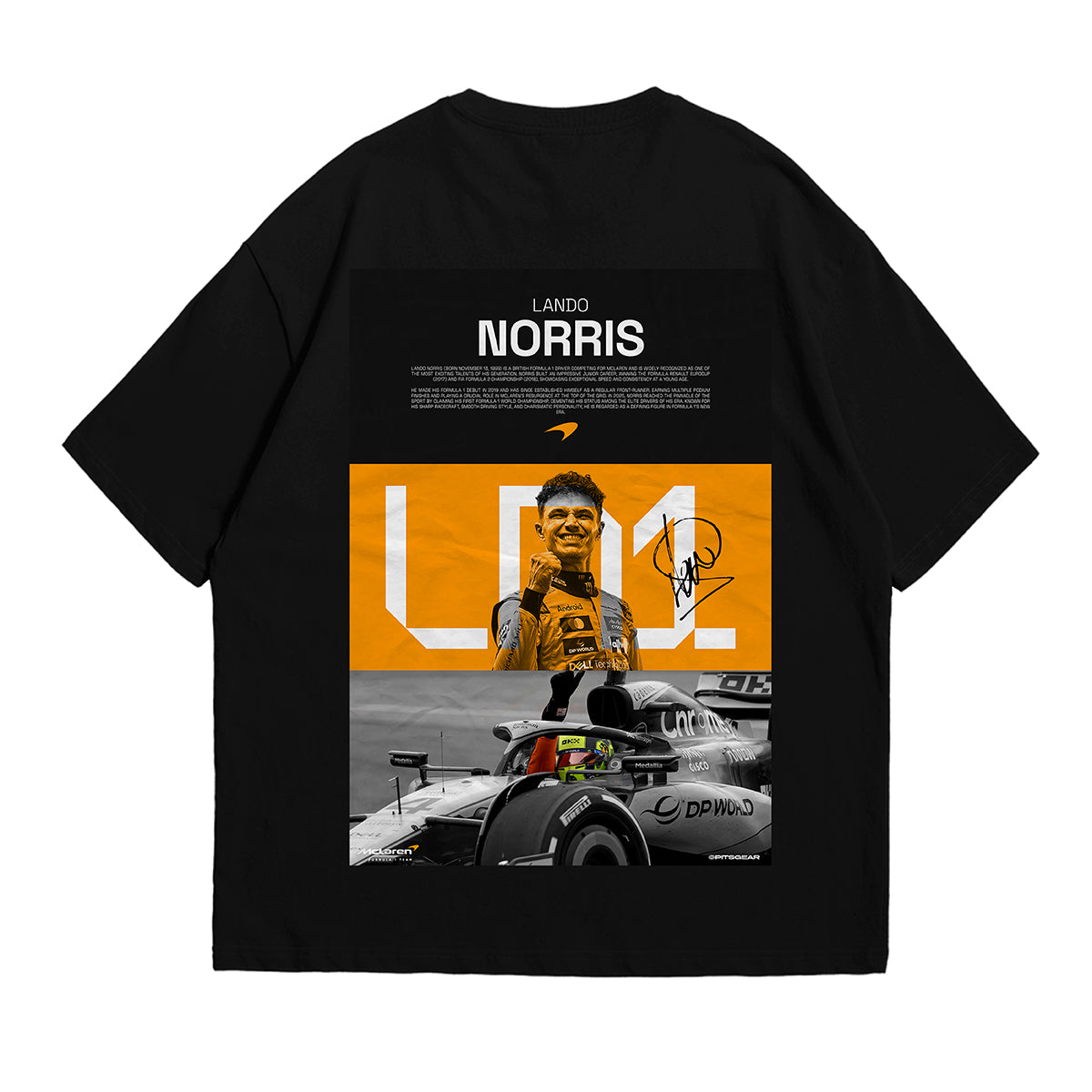 Lando Norris 1 Inspired Oversized Fan T-Shirt (McLaren F1 Team)