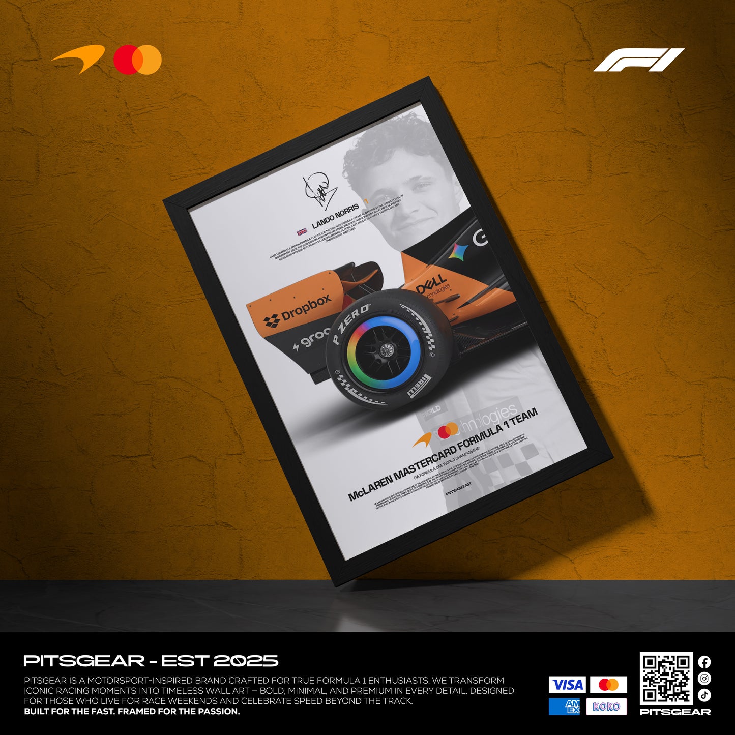 Lando Norris 1 x McLaren Mastercard F1 Team MCL30 - Wall Poster 2026