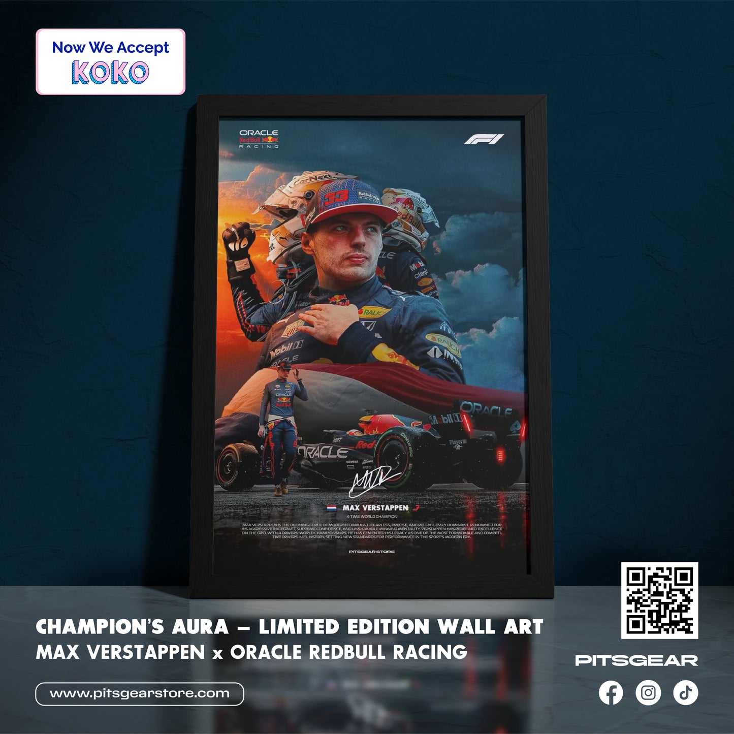 Max Verstappen F1 Champion Poster | Premium Racing Wall Art
