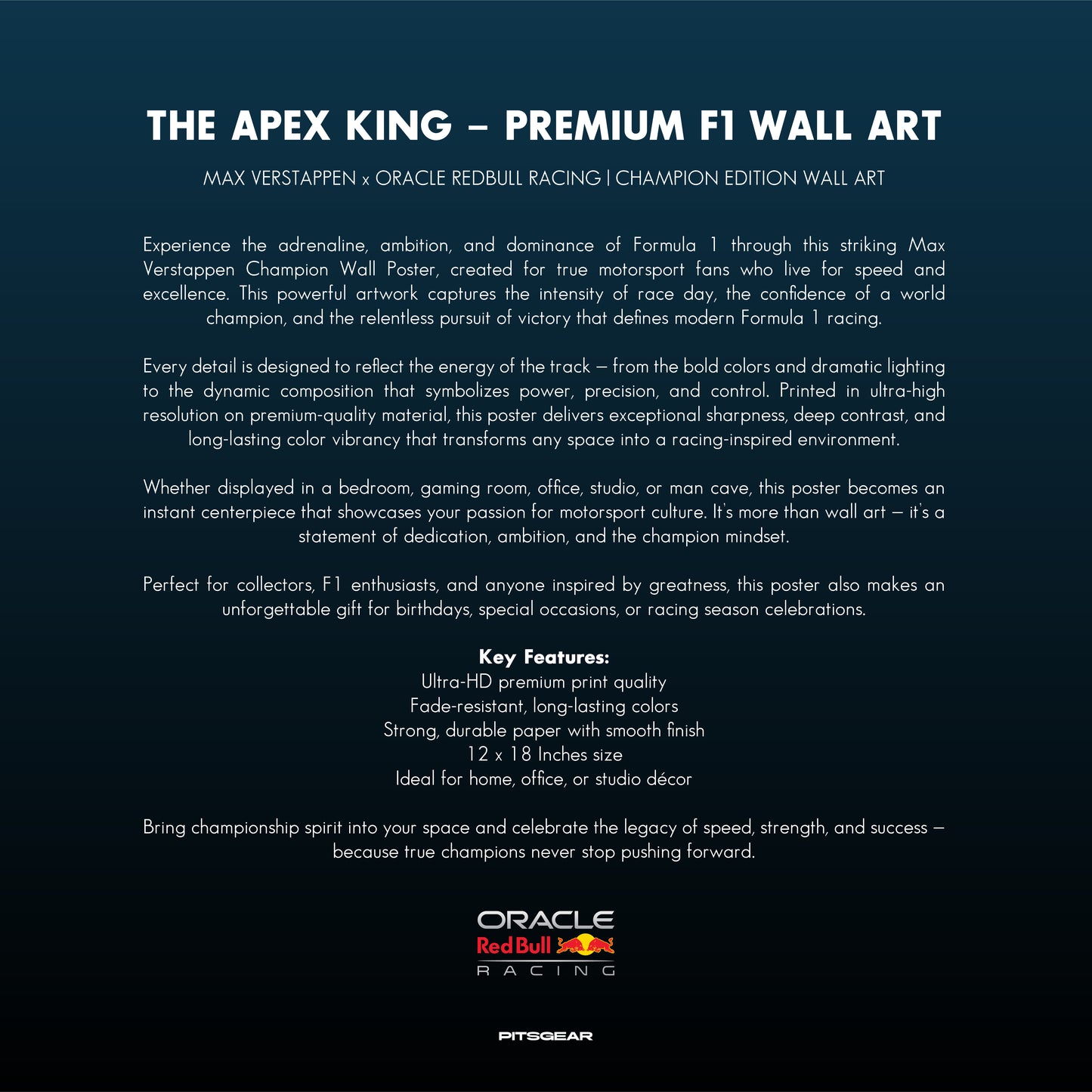 Max Verstappen F1 Champion Poster | Premium Racing Wall Art