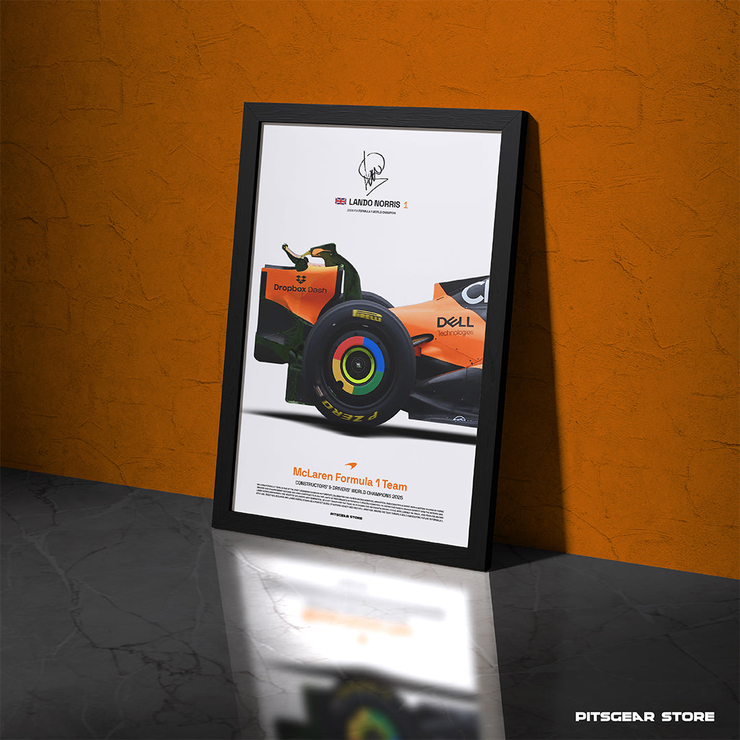McLaren Formula 1 Team (MCL39) × Lando Norris (#1) — Champions Edition Wall Artwork