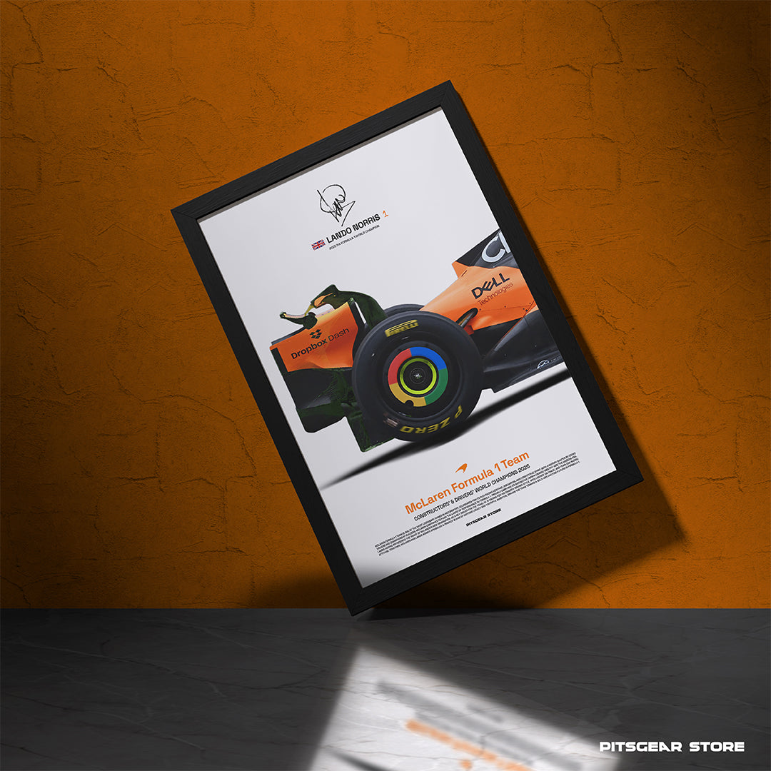 McLaren Formula 1 Team (MCL39) × Lando Norris (#1) — Champions Edition Wall Artwork