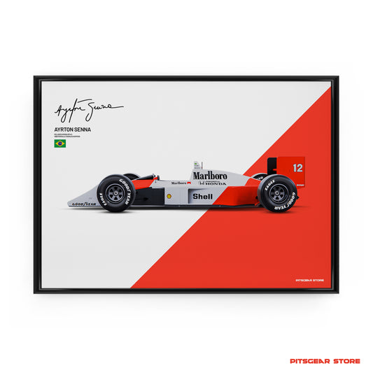 Ayrton Senna × McLaren MP4/4 — 1988 World Champion Car Wall Poster